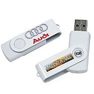 USB Minne 4GB Twist Hvit u/trykk